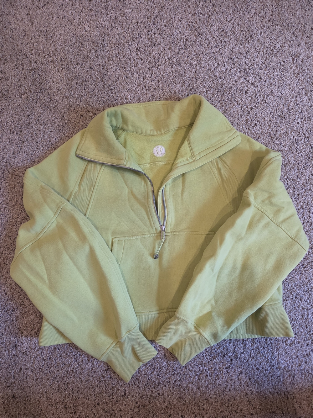 lululemon athletica Lime Green Half-Zip Sweatshirt